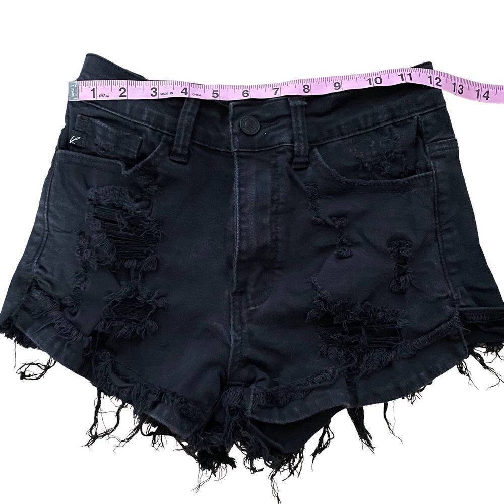 KanCan ~ Black Denim Cut off Shorts ~ size 24 - Picture 9 of 9